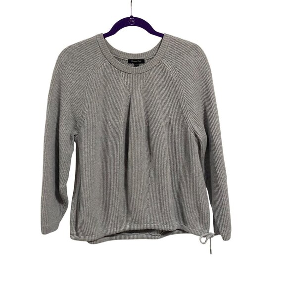 Massimo Dutti Gray Ribbed Cinch Waist Sweater Women's Size M‎ - Picture 1 of 8